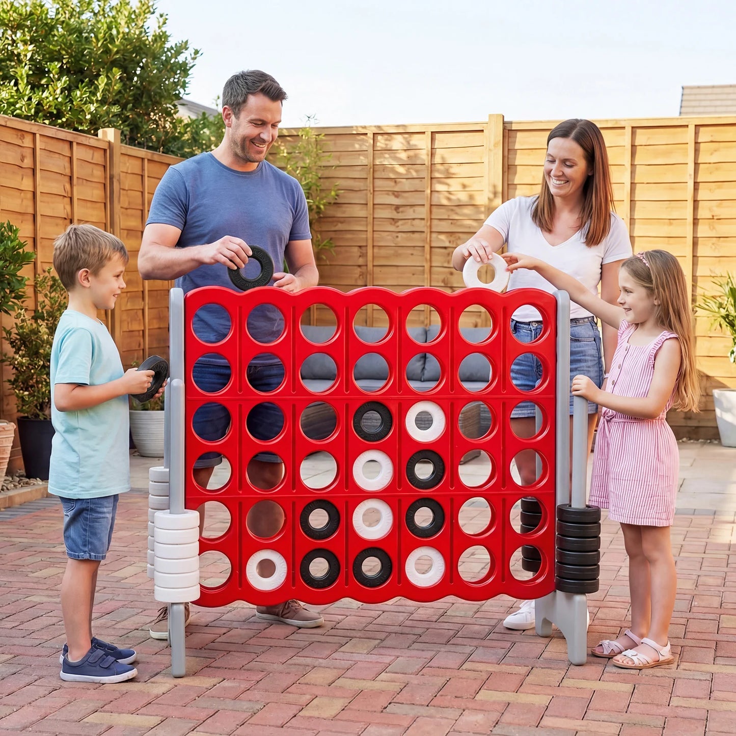 Jumbo 4-to-Score Game Set for Kids and Adults 3.5FT Tall by 4FT Wide Oversized Family Fun Game-Black
