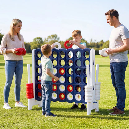 Jumbo 4-to-Score Game Set for Kids and Adults 3.5FT Tall by 4FT Wide Oversized Family Fun Game-Black