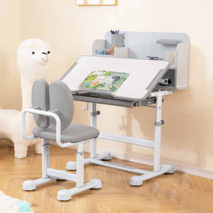 Kid's Study Desk and with Tilt Desktop and Pen Holder-Blue