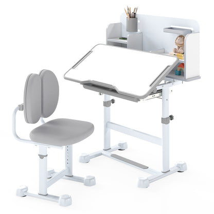 Kid's Study Desk and with Tilt Desktop and Pen Holder-Blue