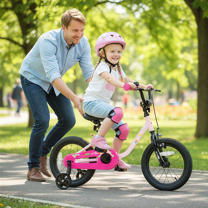 Kids Bike for 3-7 Years Old Boys and Girls 12/14/16-Inch Children Bicycle-Pink 14 Inch