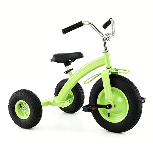 Kids Carbon Steel Bike with 15 Inch Inflatable Rubber Tires-Green