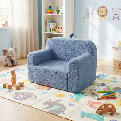 Kids Couch Portable Toddler Sofa with Anti-slip Base-Blue
