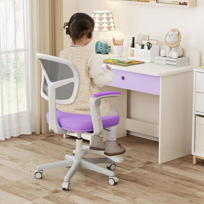 Kids Desk Chair Children Study Chair with Adjustable Height Armrest and Footrest-Blue