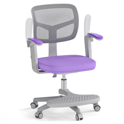 Kids Desk Chair Children Study Chair with Adjustable Height Armrest and Footrest-Blue