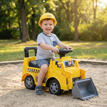 Kids Digger Ride on Truck with Shovel and Under-Seat Compartment