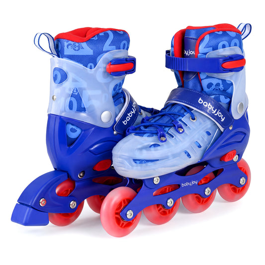 Kids Inline Skates with Light Up Wheels for Beginners Ages 9-14-Blue