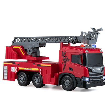 Kids Large Fire Truck Toy with Extendable Ladder Licensed Scania-Red