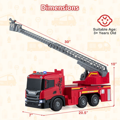 Kids Large Fire Truck Toy with Extendable Ladder Licensed Scania-Red