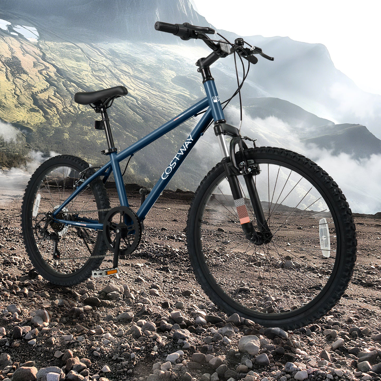 Kids Mountain Bike 20 24 Inch Child Bicycle for Boys Girls Aged 8+ Years Old Navy-20 Inch