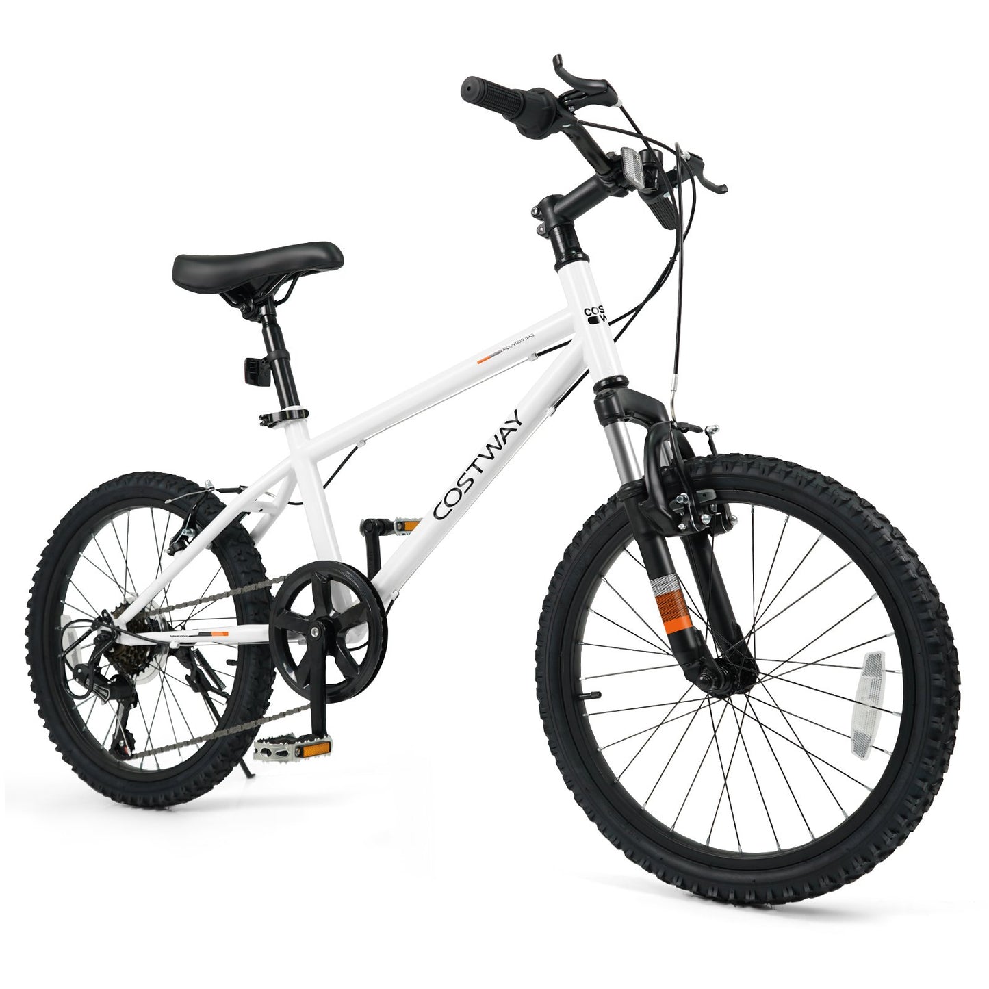 Kids Mountain Bike 20 24 Inch Child Bicycle for Boys Girls Aged 8+ Years Old White-24 Inch