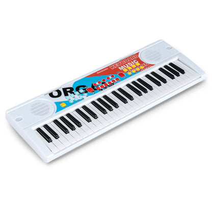 Kids Piano Keyboard 49 Keys Portable Electric Keyboard Piano with 8 Rhythms 8 Tones-Black