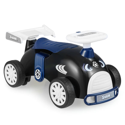 Kids Ride On Car Sliding Toy with Music and Under-Seat Storage-Black & Blue
