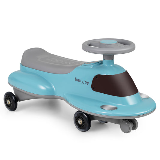 Kids Ride On Toy with Under-seat Storage and LED Flashing Wheels-Blue