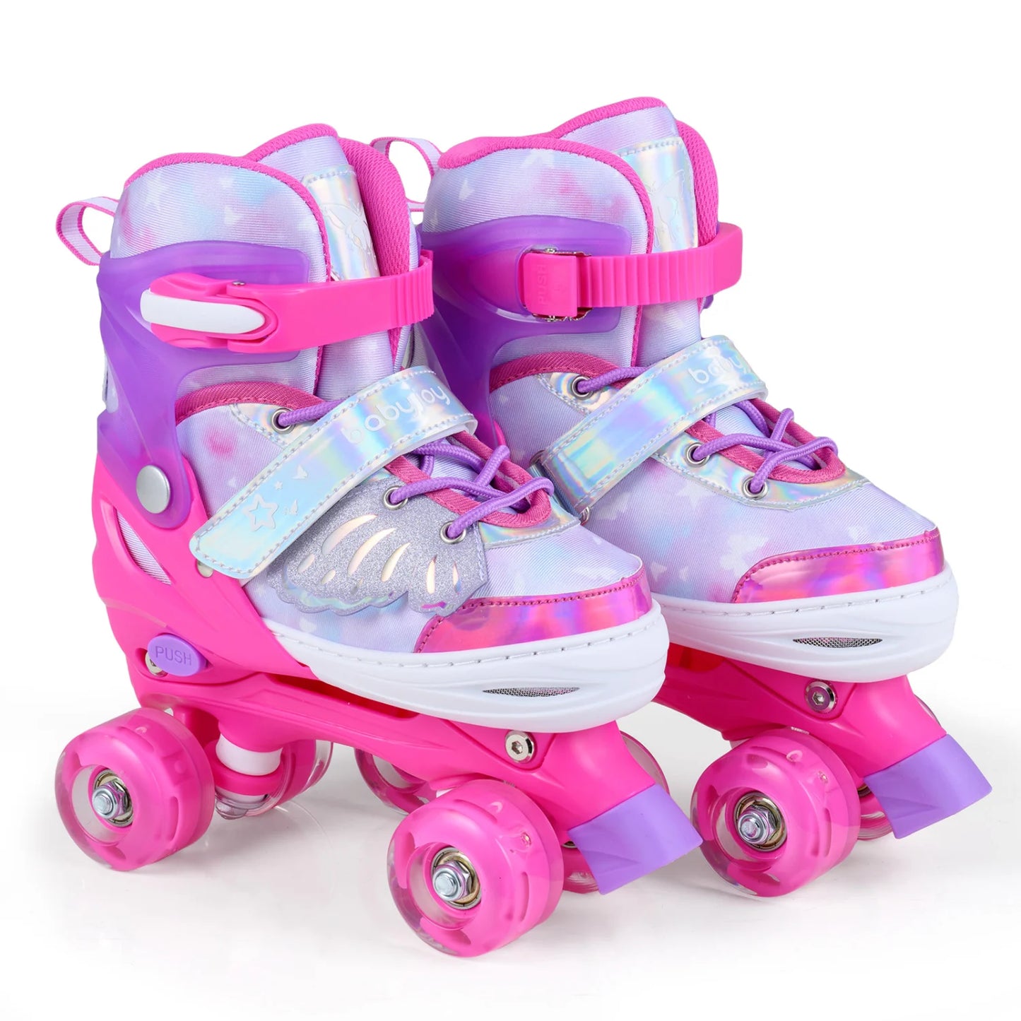 Kids Roller Skates for Toddlers Ages 7-9 with 4 Light up Wheels-Blue
