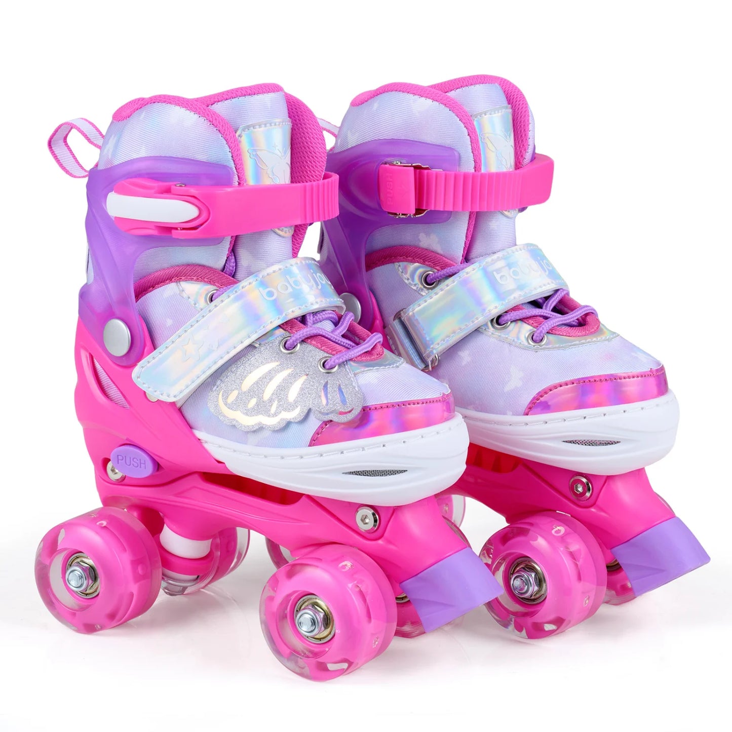 Kids Roller Skates for Toddlers Ages 5-7 with 4 Light-up Wheels-Blue