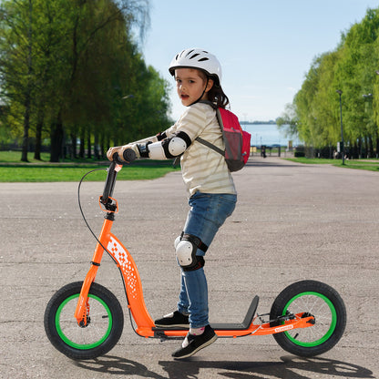 Kids Scooter Youth Kick Scooter with Adjustable Height Handlebar 12-Inch Inflatable Wheels-Navy
