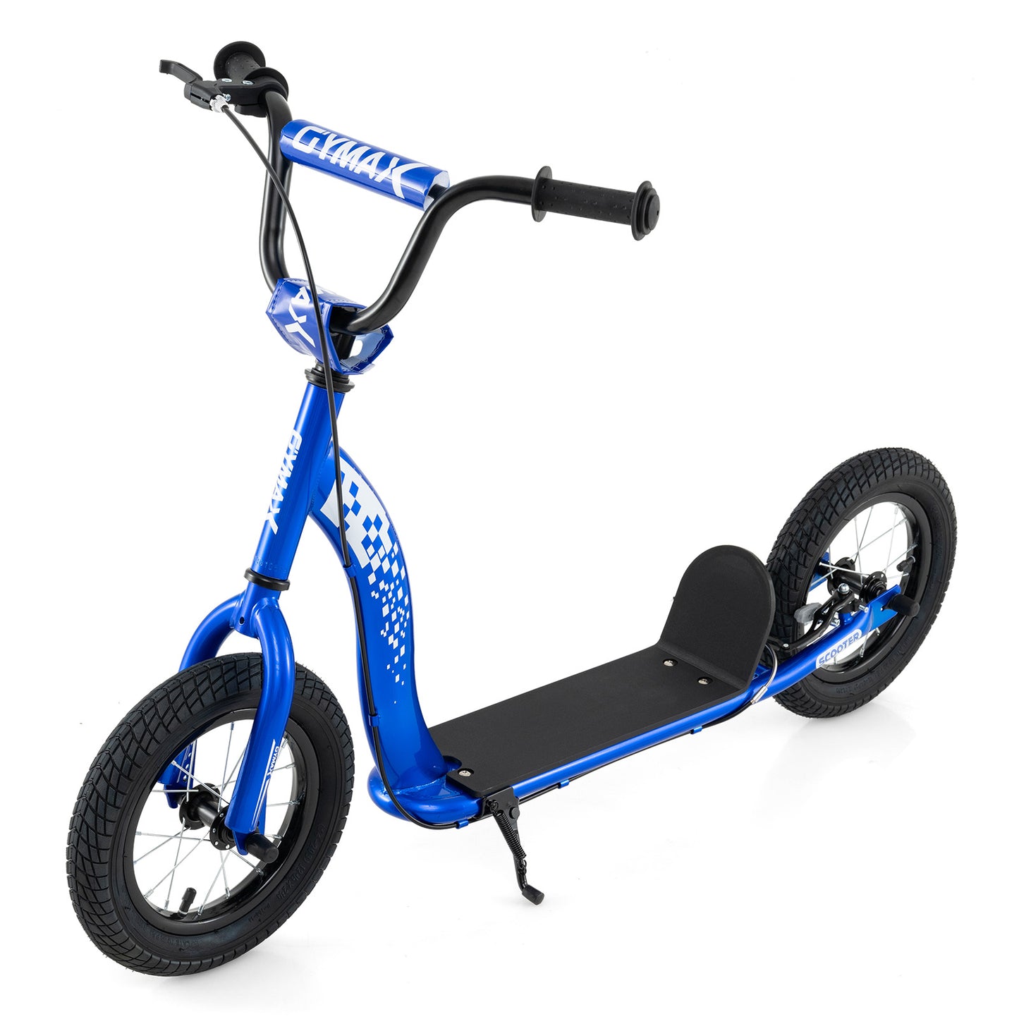 Kids Scooter Youth Kick Scooter with Adjustable Height Handlebar 12-Inch Inflatable Wheels-Navy