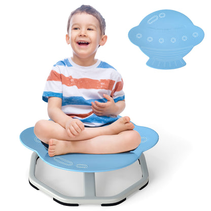Kids Sensory Swivel Chair Elephant 360° Spinning Chair with Non-Slip Metal Base-Green