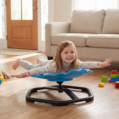 Kids Sensory Swivel Chair with Sunflower Shape 360° Spinning Chair for Toddlers-Blue