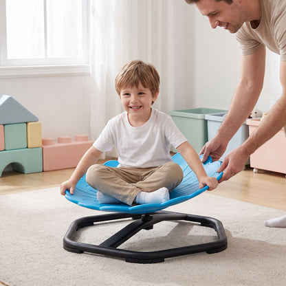 Kids Sensory Swivel Chair with Sunflower Shape 360° Spinning Chair for Toddlers-Blue