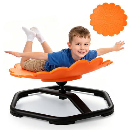 Kids Sensory Swivel Chair with Sunflower Shape 360° Spinning Chair for Toddlers-Blue