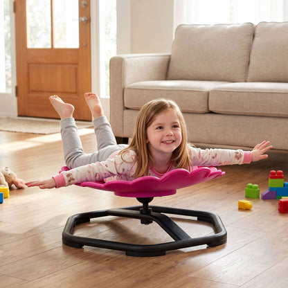 Kids Sensory Swivel Chair with Sunflower Shape 360° Spinning Chair for Toddlers-Blue