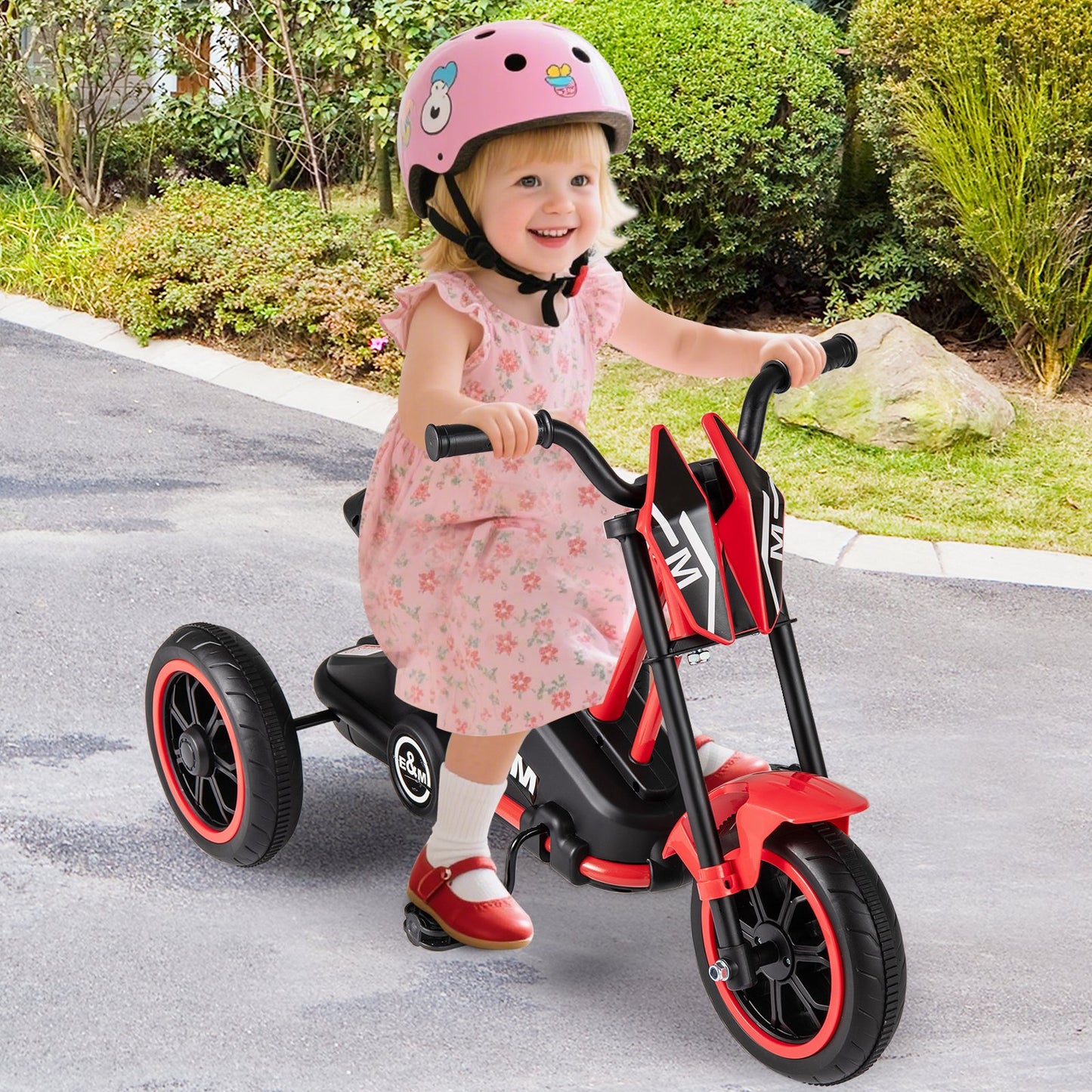 Kids Tricycle 3-Wheel Toddler Bike with Foot Pedals Forward Backward-Green