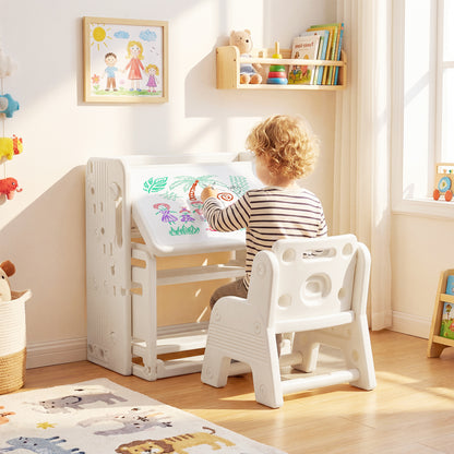 White kids writing desk and chair set with side bookshelves, toddler furniture by Direct by Wilsons Home Store