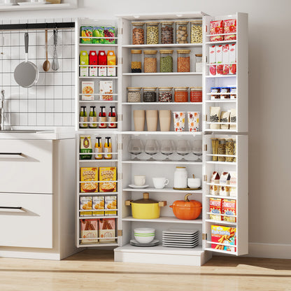 Kitchen Pantry Cabinet 65.5 Inch Freestanding Tall Buffet Cupboard-Black