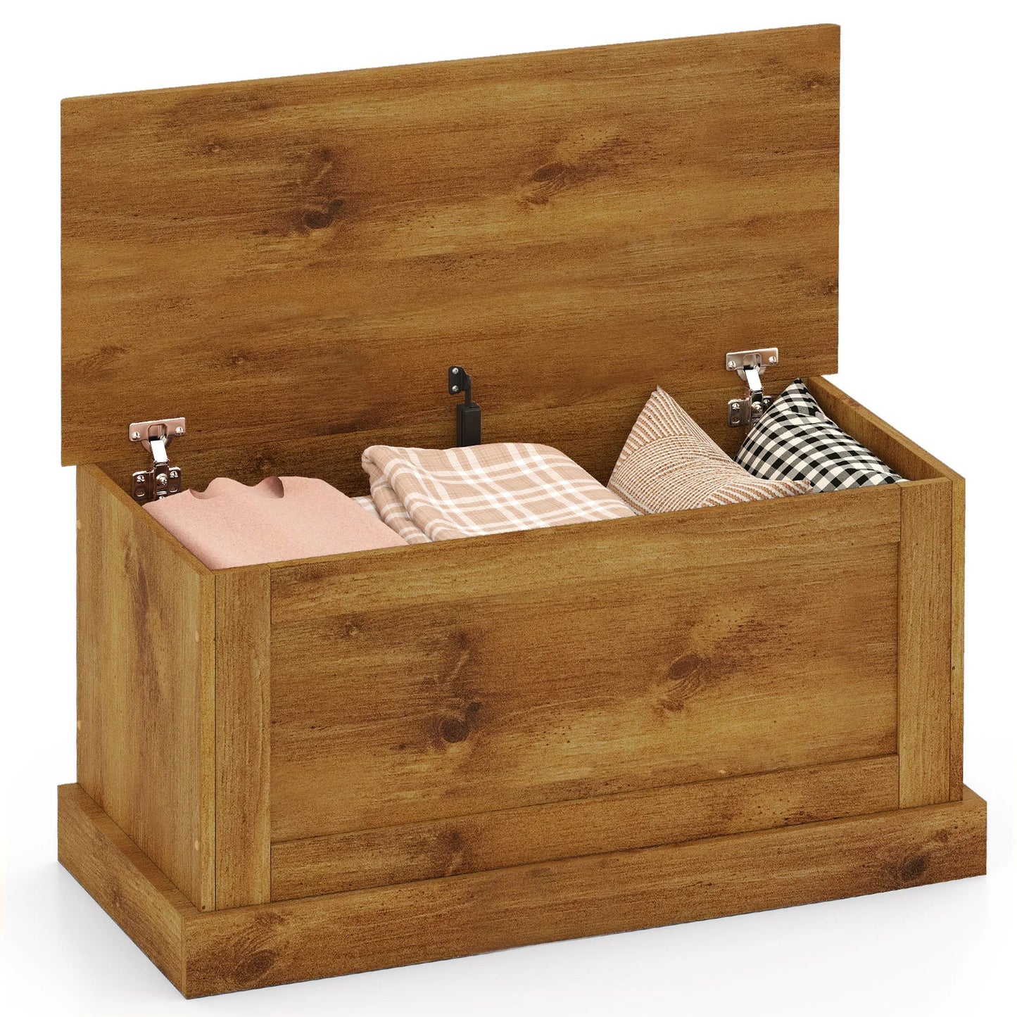 Large Storage Chest with Safety Metal Hinge-Oak