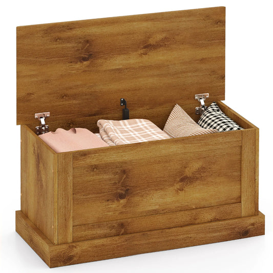 Large Storage Chest with Safety Metal Hinge-Oak