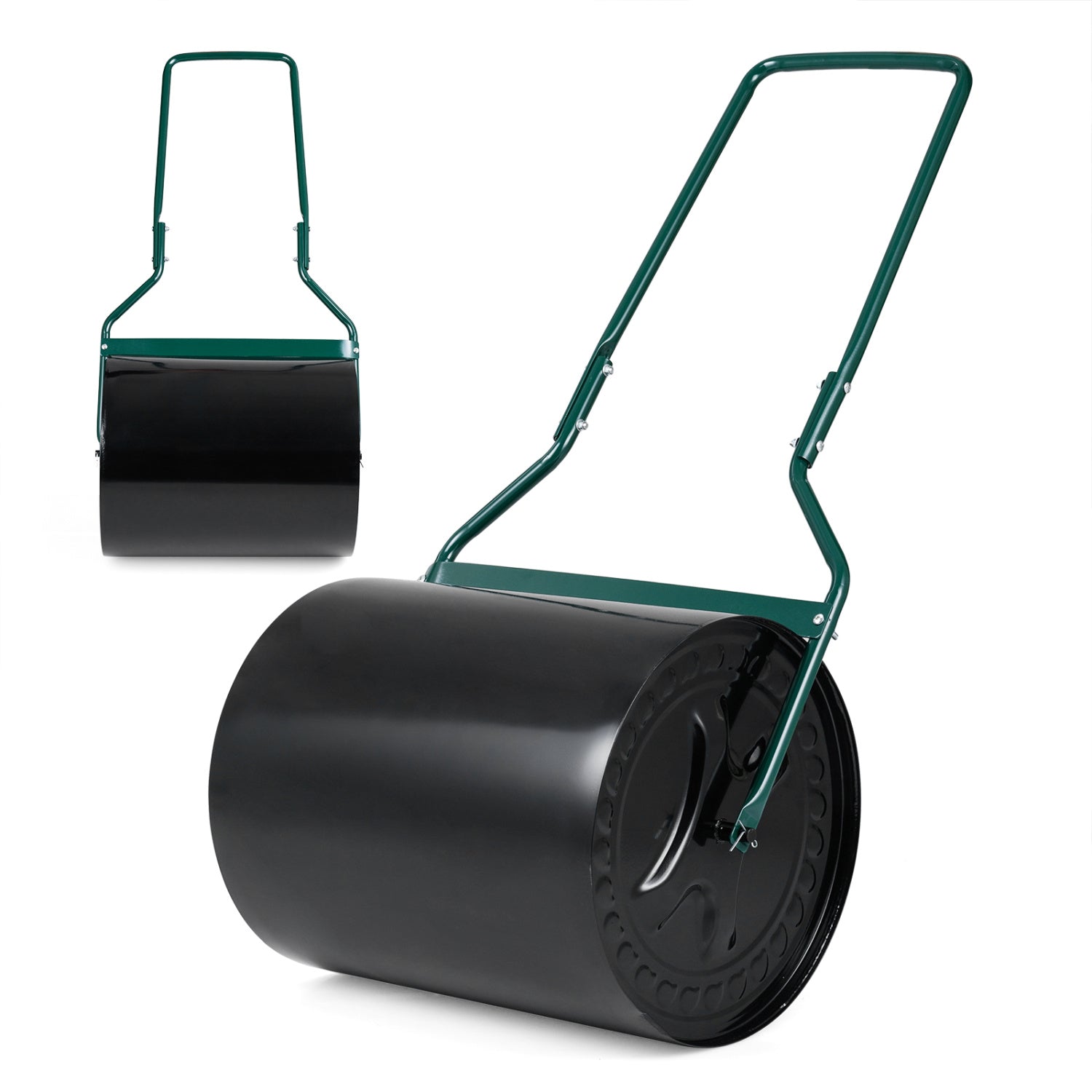16-gallon water and sand-filled lawn roller with leak-proof inlet, ideal for outdoor garden and lawn care.