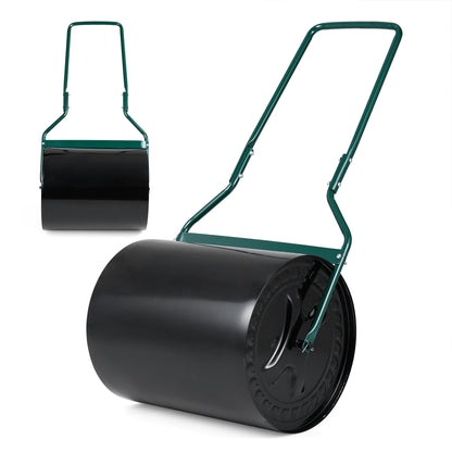 16-gallon water and sand-filled lawn roller with leak-proof inlet, ideal for outdoor garden and lawn care.