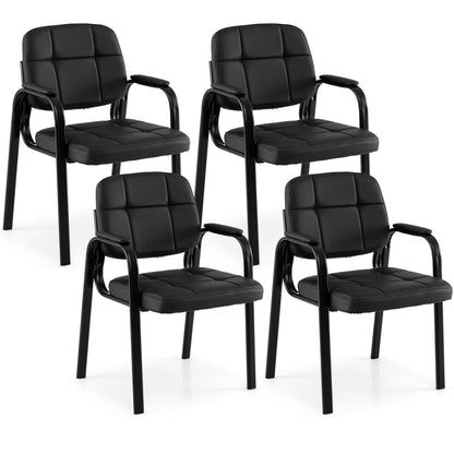 Leather Office Reception Chairs Waiting Room Guest Chairs Set of 2