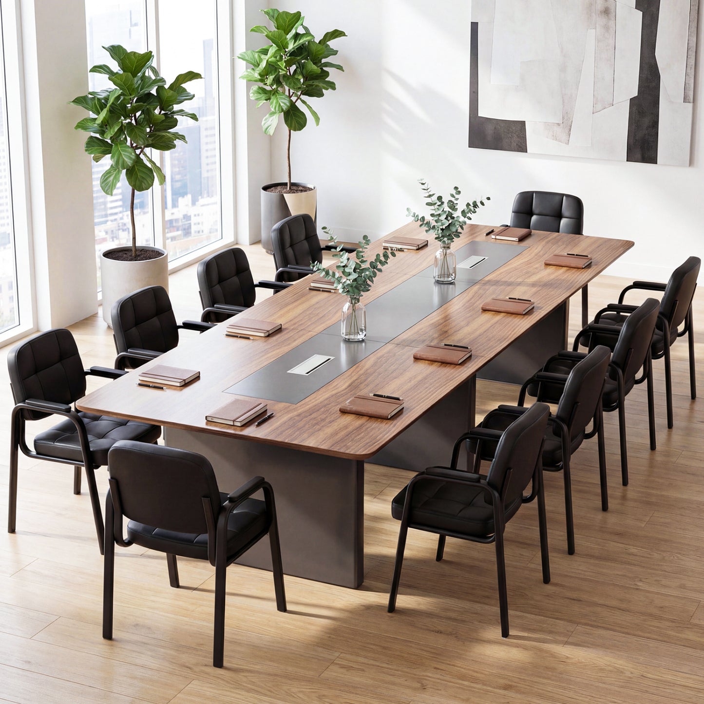 Leather Office Reception Chairs Waiting Room Guest Chairs Set of 8