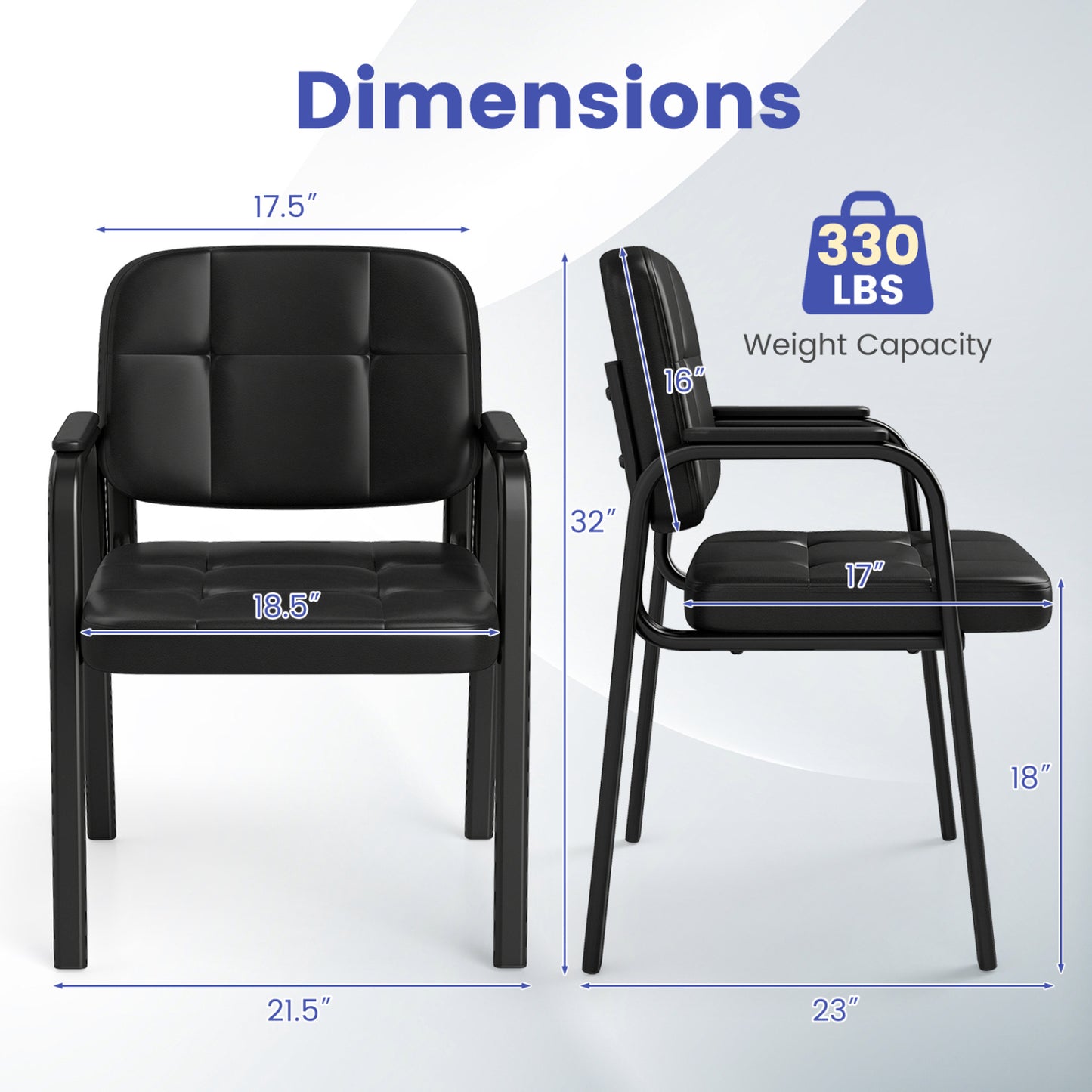 Leather Office Reception Chairs Waiting Room Guest Chairs Set of 8