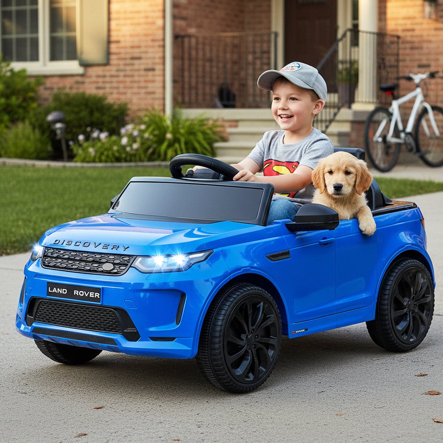 Licensed Land Rover Kids Ride on Car 12V Battery Powered Kids Electric Car-Black