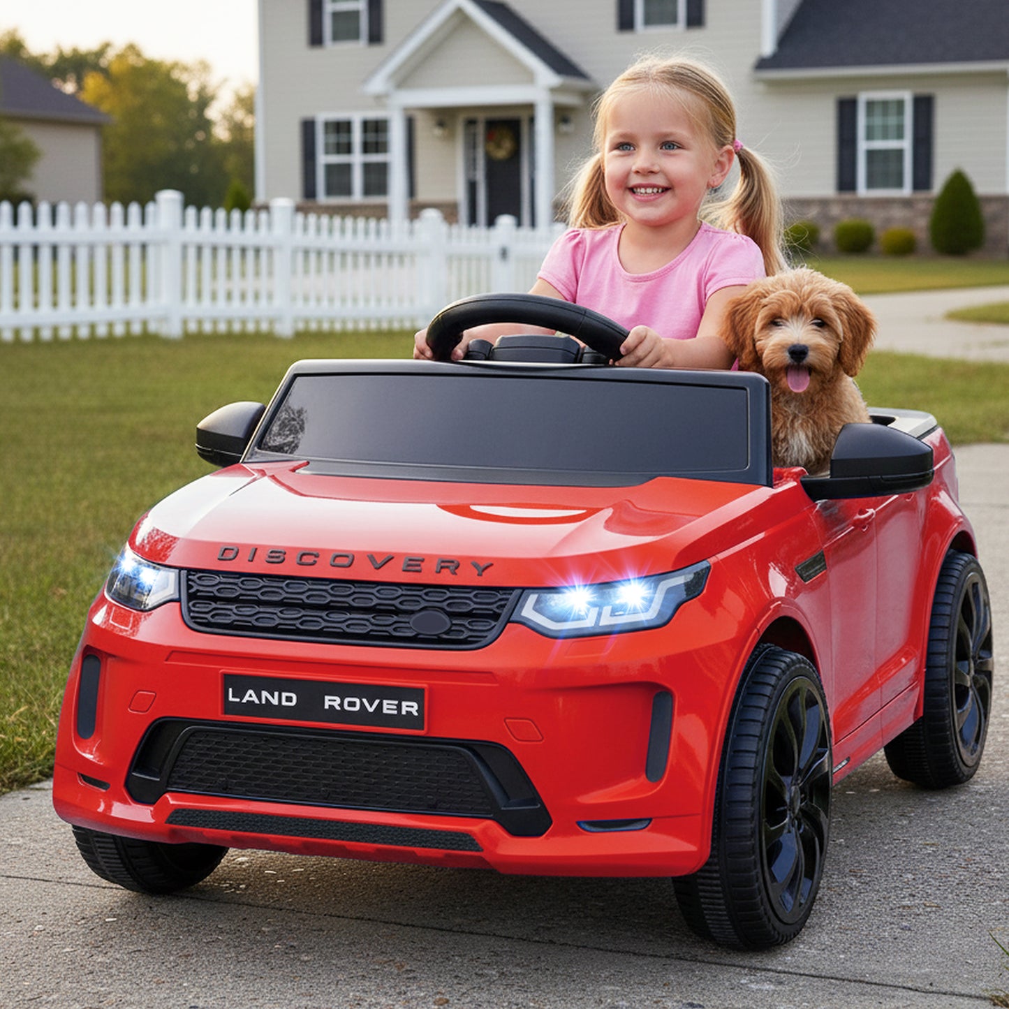 Licensed Land Rover Kids Ride on Car 12V Battery Powered Kids Electric Car-Black