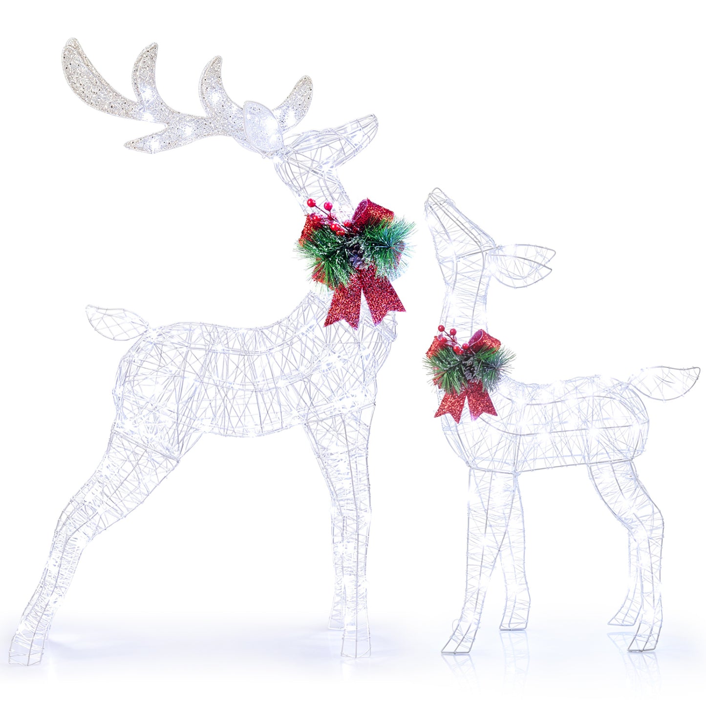 Lighted Christmas Reindeer Decoration with 170 Cold White LED Lights
