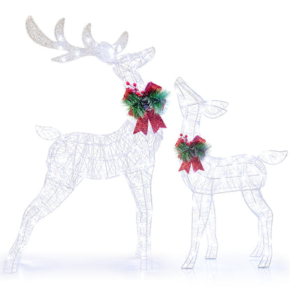 Lighted Christmas Reindeer Decoration with 170 Cold White LED Lights