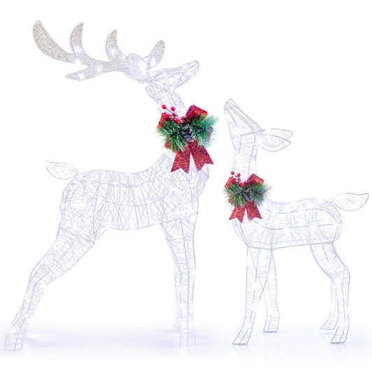 Lighted Christmas reindeer decoration with 170 cold white LED lights, holiday decor from Wilsons Home Store