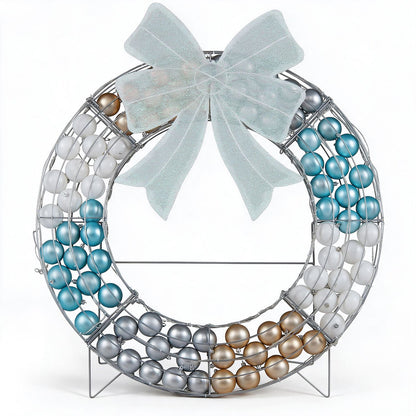 Lighted Christmas wreath decoration with 332 LED lights, festive holiday decor for Christmas celebrations.