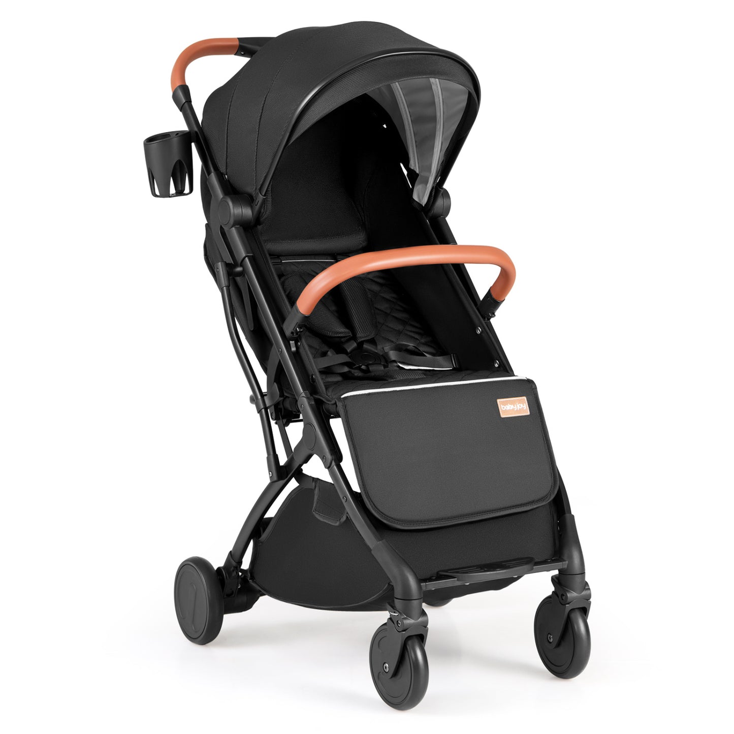 Black lightweight baby stroller with one-hand fold, compact travel stroller for infants and toddlers by Wilsons Home Store