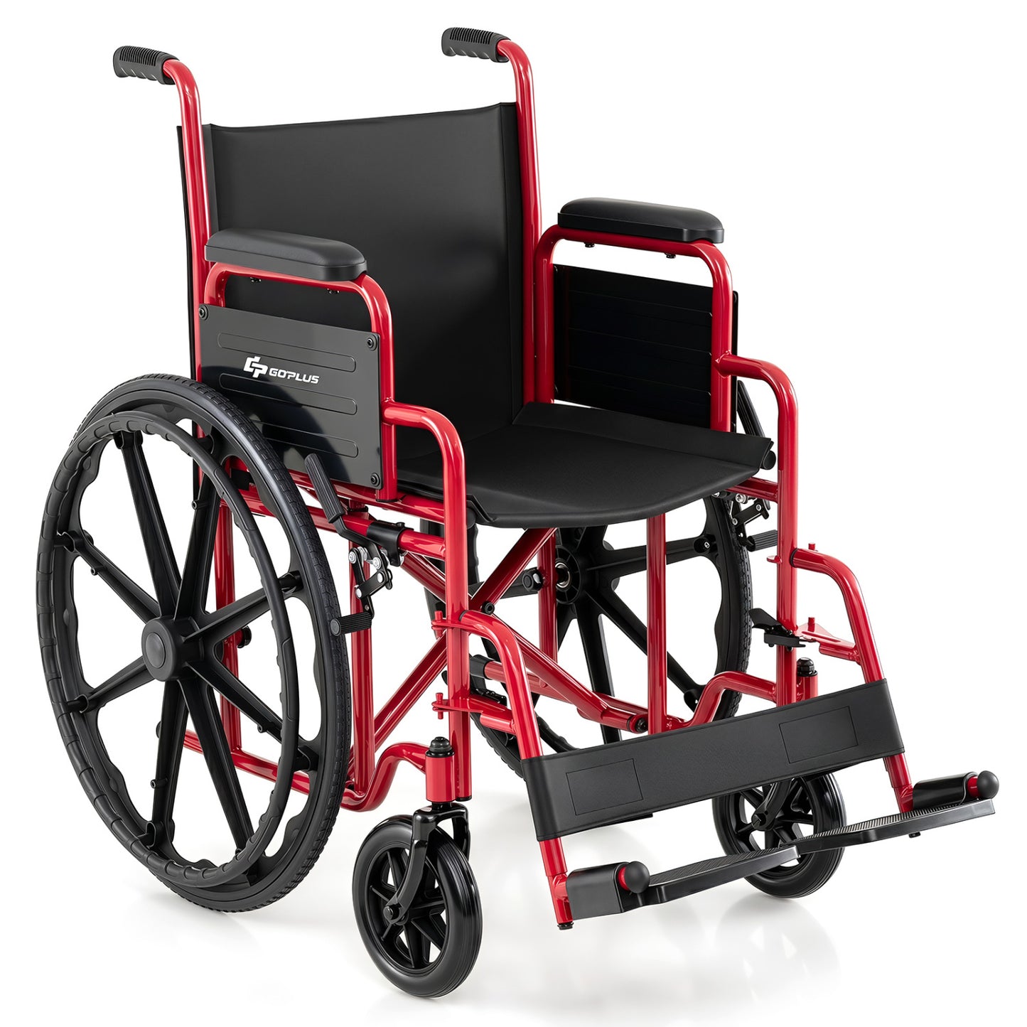 Lightweight Folding Wheelchair for Adults with Swing-Away Footrest and Desk Arm-Black