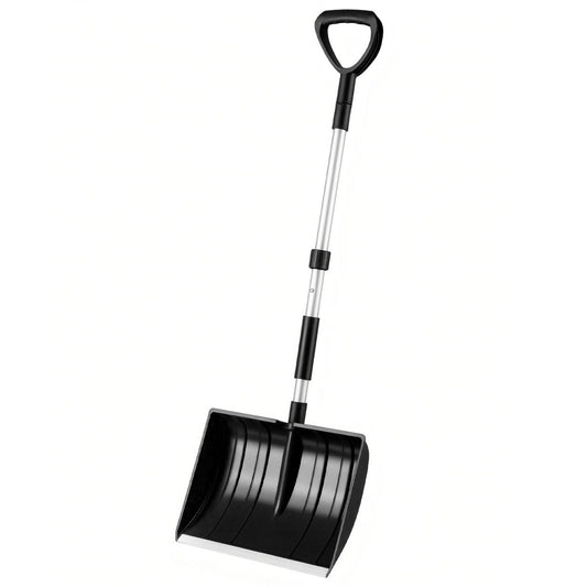 Lightweight and Portable Snow Shovel with D-grip Handle for Driveway and Car-Black