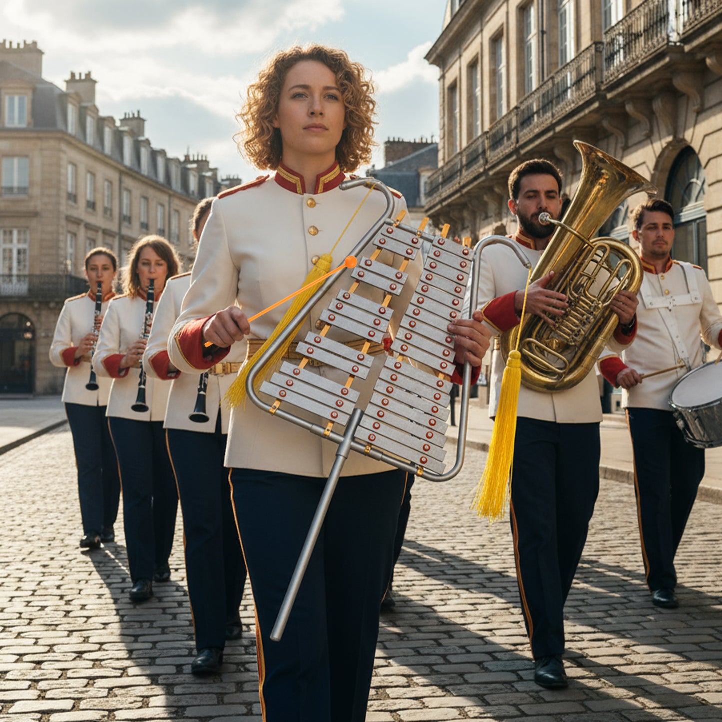 Marching Glockenspiel 29 Note Bell Lyre for Marching Band-Silver