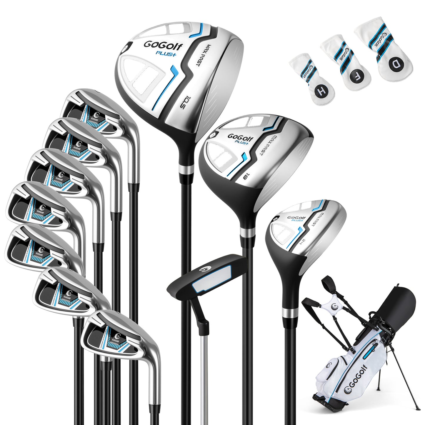 Men's Complete Golf Clubs and Bag Set-White