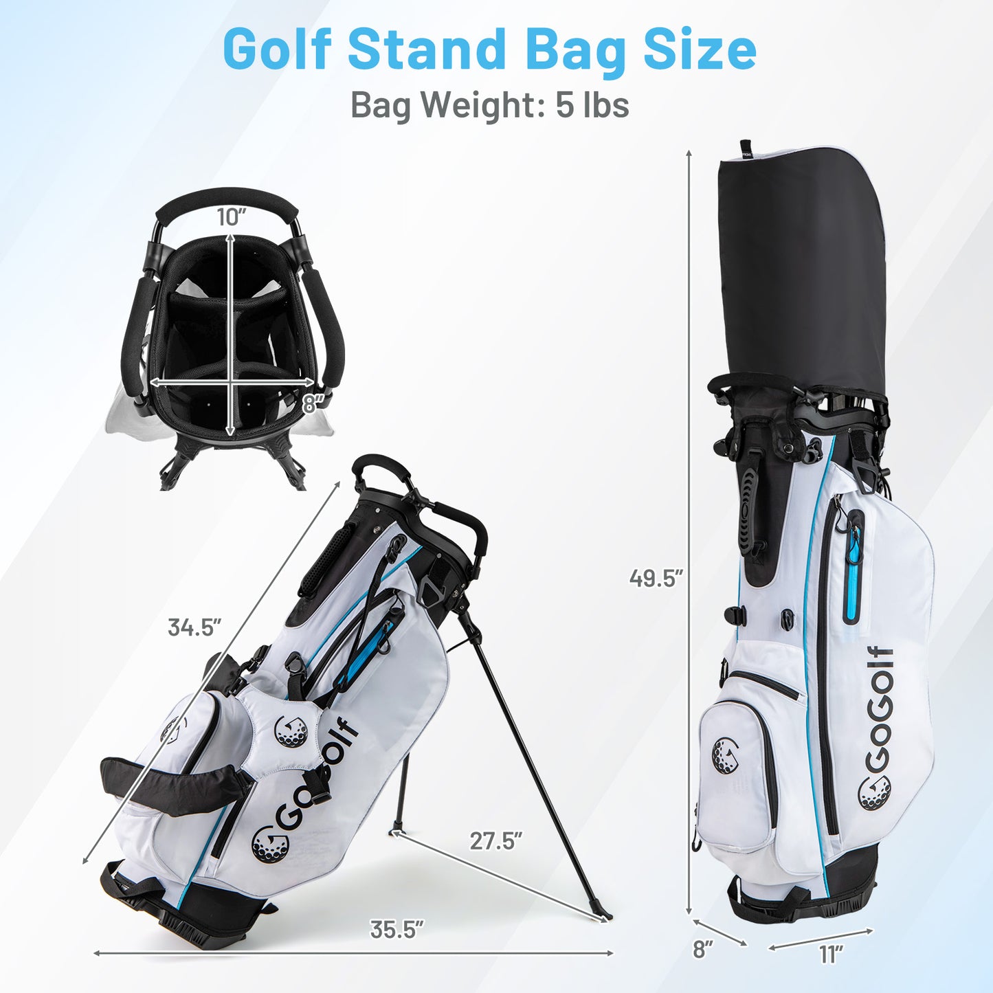 Men's Complete Golf Clubs and Bag Set-White