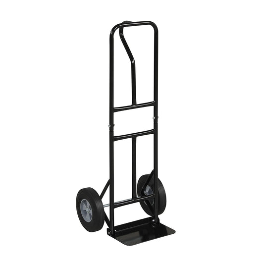 Metal Hand Truck Heavy-Duty 600 LBS Moving Dolly Cart with P-Handle and 10inch Rubber Wheels-Black